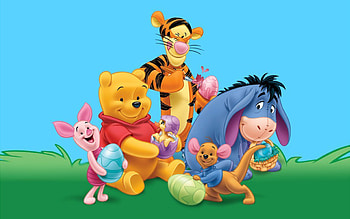 Tigger, Winnie the Pooh characters, Easter eggs, Painting HD wallpaper