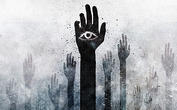 Vector, Hand, Eye HD wallpaper