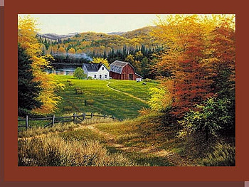 Back To My Roots, crops, barn, family, trees, fields, autumn, farm HD wallpaper