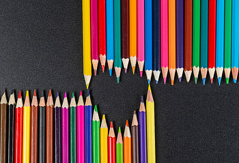 Miscellanea, Miscellaneous, Multicolored, Motley, Pencils, Heart, Acute, Sharp HD wallpaper
