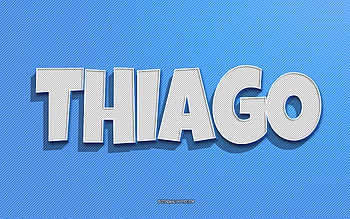 Thiago, blue lines background, with names, Thiago name, male names, Thiago greeting card, line art, with Thiago name HD wallpaper