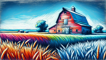 Rustic Barn Artistic, barn, landscape, rural, Agriculture, colorful HD wallpaper