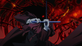 Hellsing anime, Vampire concept, Manga adaptation, Gothic atmosphere HD wallpaper