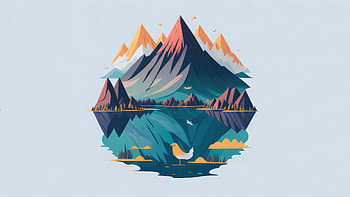 Mountain Minimalism , mountains, artist, artwork, digital-art, minimalism, minimalist, ai, artstation HD wallpaper