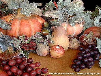 Give Thanks, pumpkin, fruit, meal, thanksgiving HD wallpaper