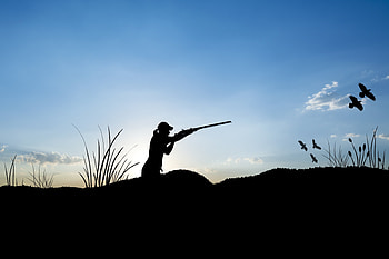 landscape, shadow, gun HD wallpaper
