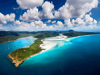 Micronesia, Whitsunday island, Sea sky, Green islands HD wallpaper