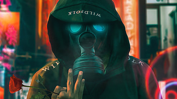 Wild Folk , mask, artist, artwork, digital-art, neon HD wallpaper