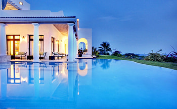 Blue Evening, blue, love four seasons, attractions in dreams, swimming pools, villa, houses HD wallpaper