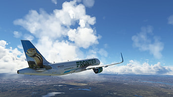 Frontier Airlineshazel the chipmunkn332fr, Microsoft flight simulator, A32nx frontier airlineshazel, The chipmunk HD wallpaper