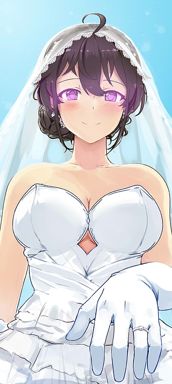 Veiled Violet • Bridal Glow • Lavender Bride • Anime Charm, Anime, girl, anime girl HD phone wallpaper