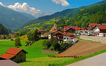 Bavarian mountain village, Alpine beauty, Majestic peaks, Traditional culture HD wallpaper