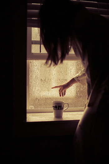 Dark, Silhouette, Wet, Cup, Window, Mug HD phone wallpaper