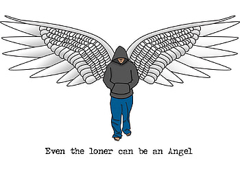 even a loner can be an angel, loner, angel, abstract, fantasy HD wallpaper