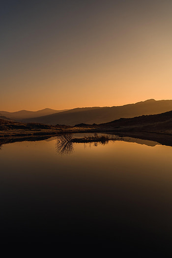 Landscape, Nature, Sunset, Mountains, Lake, Reflection HD phone wallpaper