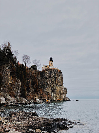 Nature, Sea, Rock, Shore, Bank, Lighthouse HD phone wallpaper