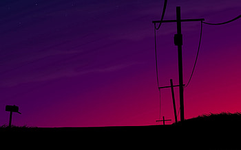Sunset, Sky, Night, Vector HD wallpaper