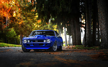 Chevrolet Camaro SS, autumn, tuning, 1969 cars, retro cars, 1969 Chevrolet Camaro SS, american cars, Chevrolet HD wallpaper