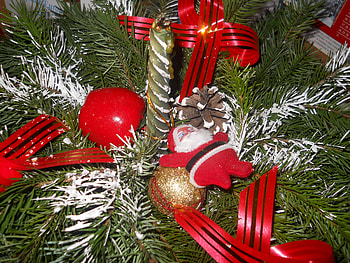 Christmas time, winter tree, green, christmas, santa HD wallpaper