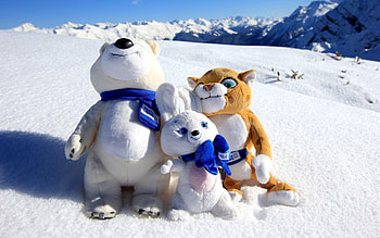 Sports, Snow, Mountain, Sochi 2014, Olympic Mascots HD wallpaper