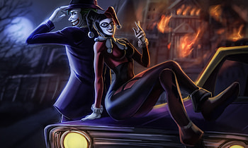 Joker Harley, joker, harley-quinn, superheroes, digital-art, artwork HD wallpaper