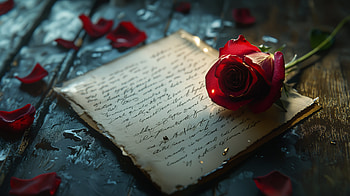 Romantic Whispers: A Love Letter with a Rose, rose, letter, romance, love HD wallpaper