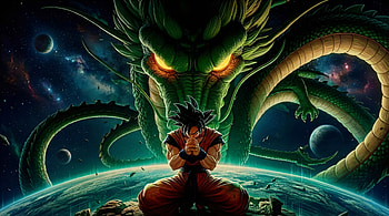 Goku The Strongest Fighter, goku, shenron, anime, artwork, art, digital-art, artist, ai HD wallpaper