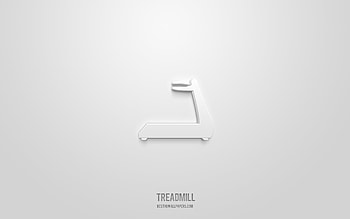 Treadmill 3d icon, white background, 3d symbols, Treadmill, sport icons, 3d icons, Treadmill sign, sport 3d icons HD wallpaper