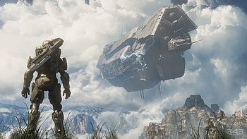 Halo 4 - Master Chief Spartan - UNSC ship crashing HD wallpaper