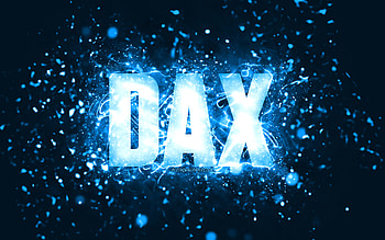 Happy Birtay Dax, , blue neon lights, Dax name, creative, Dax Happy Birtay, Dax Birtay, popular american male names, with Dax name, Dax HD wallpaper