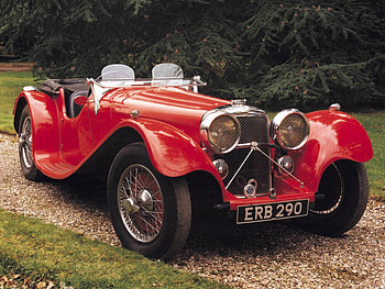 1936..Jaguar..SS..100 .. 2 litre, old, beautiful, jaguar, red HD wallpaper