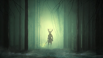 Forest, Titan, warrior, dark, art HD wallpaper
