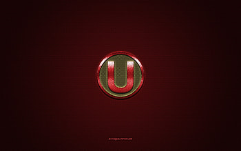Club Universitario de Deportes, Peruvian football club, yellow logo, red carbon fiber background, Liga 1, football, Peruvian Primera Division, Lima, Peru, Club Universitario de Deportes logo HD wallpaper