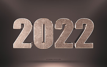 2022 New Year, , 3d bronze letters, Happy New Year 2022, 2022 bronze background, 2022 concepts, 3d 2022 brown background, 2022 greeting card HD wallpaper