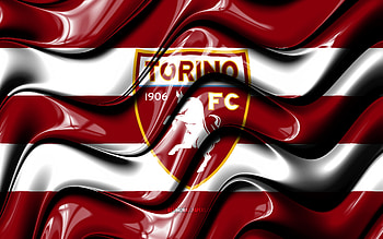 Torino FC flag, , maroon and white 3D waves, Serie A, italian football club, Torino FC, football, Torino logo, soccer, FC Torino HD wallpaper
