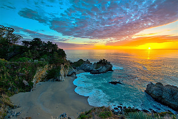 Big Sur's horizon, McWay Falls delight, Ocean beauty, Kde Store's stunning HD wallpaper
