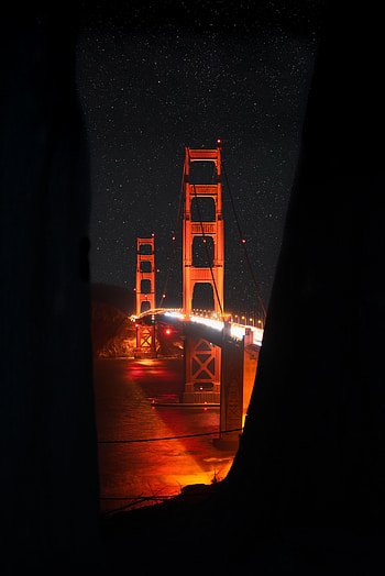 Night, Lights, Dark, Bridge, Backlight, Illumination HD phone wallpaper