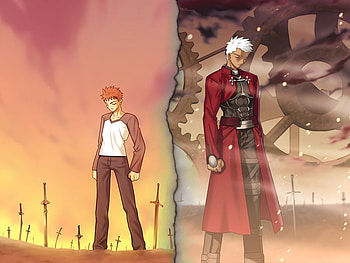 Myself ; Yourself, unlimited, reality marble, magic, black, servant, sword, archer, wasteland, fate stay night, master, emiya shirou, gears, hero, anime, red HD wallpaper