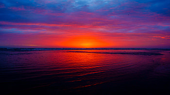 Beautiful Sunrise View Silhouette Background Blue Sky Reflection On Ocean Nature HD wallpaper