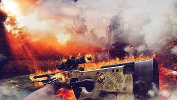 Counter Strike Dragon Lore Weapon , counter-strike, games, gun, weapon HD wallpaper