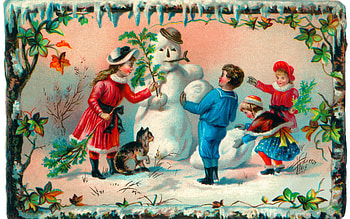 :), children, christmas, copil, retro, snowman, vintage HD wallpaper