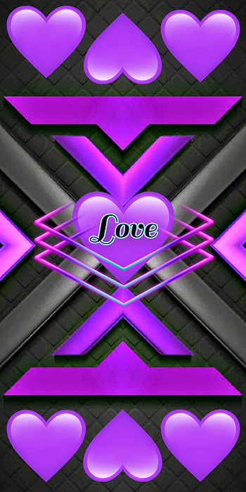 Purple love, black, hearts HD phone wallpaper