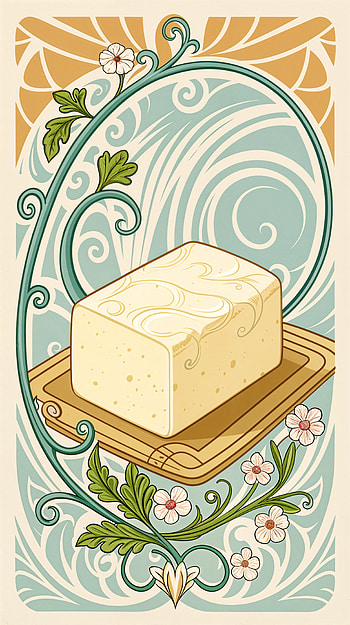 Tofu Bliss: A Serene , illustration, floral, food HD phone wallpaper