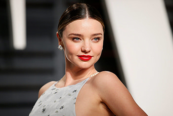 Miranda Kerr, red lips, model, celebrity HD wallpaper