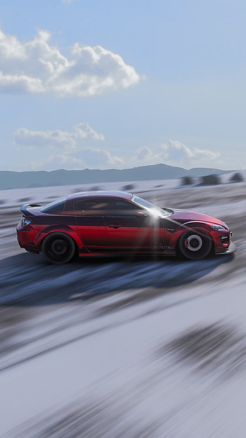 Mazda RX8, sky, jdm, red car, car, snow, christmas HD phone wallpaper