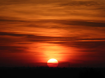 Sunset, Sun, Twilight, Clouds, Dark, Dusk HD wallpaper
