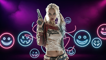 Harley Quinn Dark Intention, harley-quinn, superheroes, artwork, art, digital-art, ai HD wallpaper
