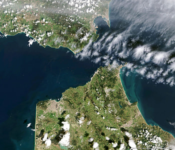 Straits of Gibraltar From Space, Straits of Gibraltar, From Space, Gibraltar, In Orbit HD wallpaper