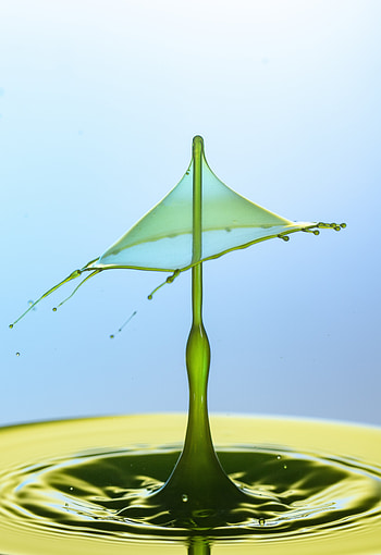 Close up, drop, splash, green HD phone wallpaper