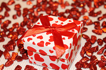 Holidays, Box, Gift, Present, Tape, Heart HD wallpaper